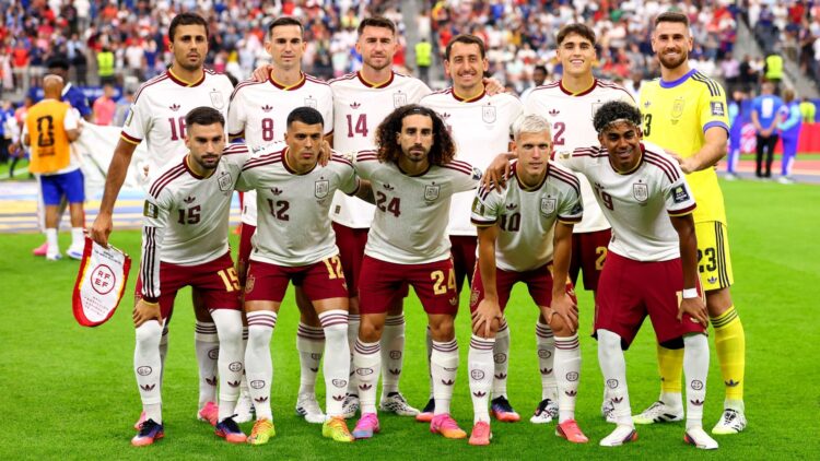 Players of Spain World Cup team pose for a team photo