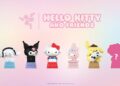 Official marketing image showing the series of Hello Kitty and Friends Razer keycaps.