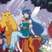 Various characters gather around Nayru, who is singing in a forest, in official art for The Legend of Zelda: Oracle of Ages