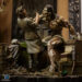 Bernie Wrightson's Frankenstein 1/8 Scale Model Kit by Sideshow circa 1997, the creation holds Victor Frankenstein by the throat.