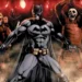 The cover of Batman: Death Mask. Batman fends off an army of skeletons wearing samurai armor.