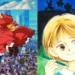 side-by-side cropped images of the film and manga covers for Whisper of the Heart